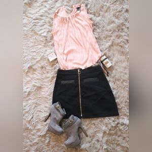 Express Black Zippered Skirt